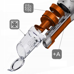 Odkurzacz ręczny bezworkowy TurboTronic pionowy max 600W 14KPA Pomarańczowy TT-VS10 ORANGE