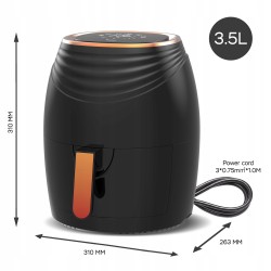 Frytkownica beztłuszczowa TurboTronic frytownica cyfrowa moc 1400W poj. 3,5L Czarny TT-AF11D BLACK