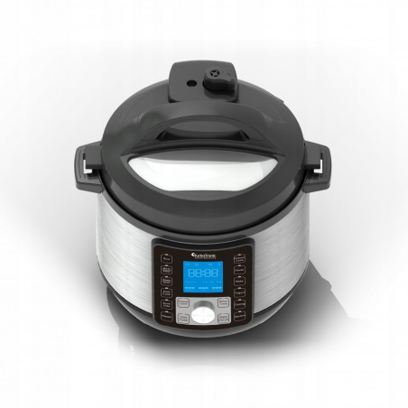 Szybkowar elektryczny TurboTronic kombiwar Multicooker moc 1000W poj. 6L Srebrny TT-DPC8 SILVER