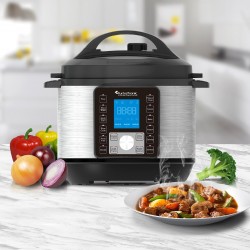 Szybkowar elektryczny TurboTronic kombiwar Multicooker moc 1000W poj. 6L Srebrny TT-DPC8 SILVER