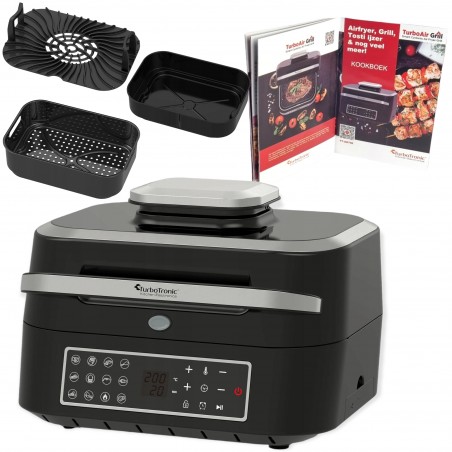 Grill elektryczny TurboTronic frytownica air fryer 1800w 5,5L Srebrny TT-AG700 SILVER