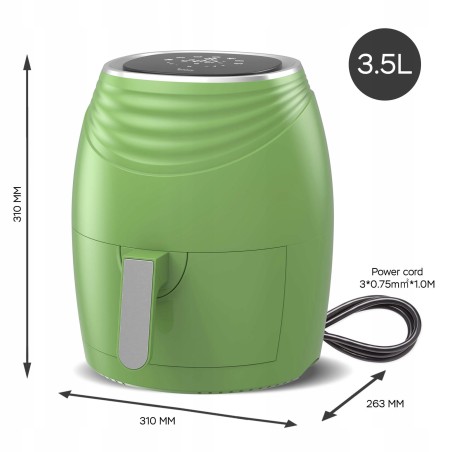 Frytkownica beztłuszczowa TurboTronic frytownica cyfrowa 3,5L 1400w Zielona TT-AF11D GREEN