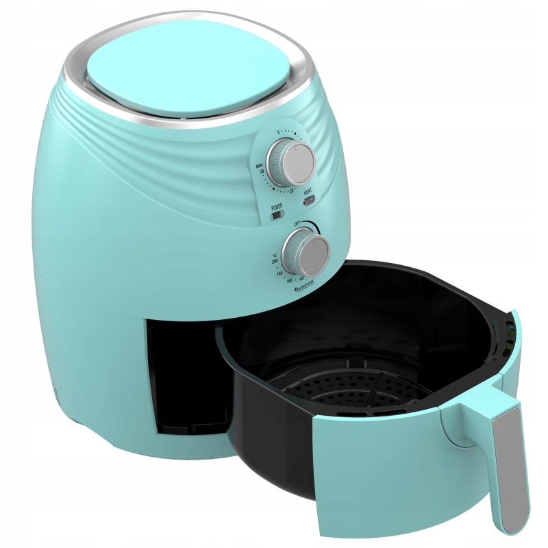 Frytkownica beztłuszczowa TurboTronic frytownica manualna 3,5L 1400w Turkusowa TT-AF11M TURQUOISE