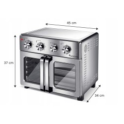 Piekarnik elektryczny TurboTronic rożno frytownica grill 32L 1700w Srebrny