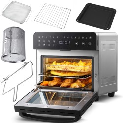 Mini piekarnik TurboTronic frytkownica beztłuszczowa grill rożen cyfrowy 14L 1800w Czarny