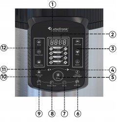 Szybkowar TurboTronic garnek elektryczny multicoocer kombiwar parowar 6L 1000W 70 kpa 14 programów Srebrny