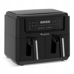 Frytownica beztłuszczowa TurboTronic air fryer dwie komory 2x 3.8L 1750w 7,6L Czarna