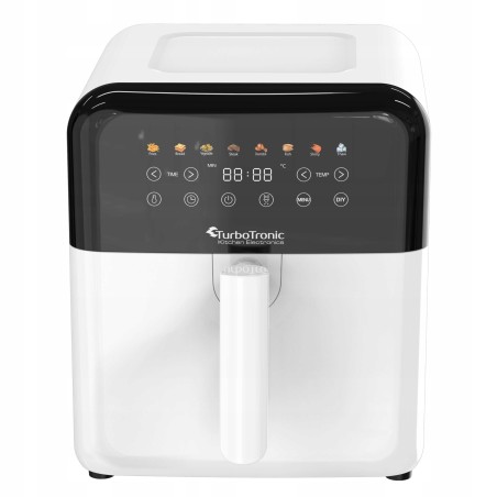 Frytownica beztłuszczowa TurboTronic air fryer metalowe wnętrze wyświetlacz 1600w 6L Biała