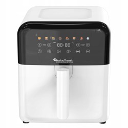 Frytownica beztłuszczowa TurboTronic air fryer metalowe wnętrze wyświetlacz 1600w 6L Biała