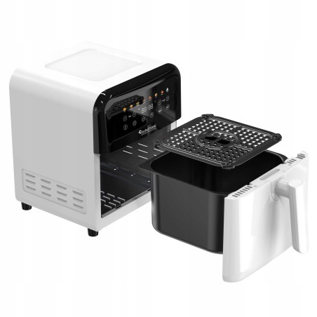 Frytownica beztłuszczowa TurboTronic air fryer metalowe wnętrze wyświetlacz 1600w 6L Biała