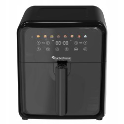 Frytownica beztłuszczowa TurboTronic air fryer metalowe wnętrze wyświetlacz 1600w 6L Czarna