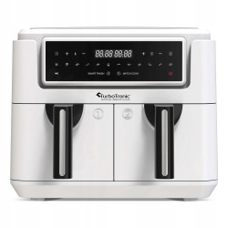 Frytownica beztłuszczowa TurboTronic air fryer dwie komory 2x 3.8L 1750w metalowe wnętrze 7,6L Biały