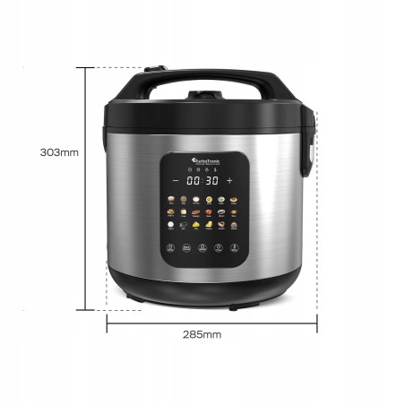 Multicooker parowar szybkowar TurboTronic kombiwar garnek elektryczny frytownica 5L 860W Srebrny