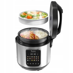 Multicooker parowar szybkowar TurboTronic kombiwar garnek elektryczny frytownica 5L 860W Srebrny