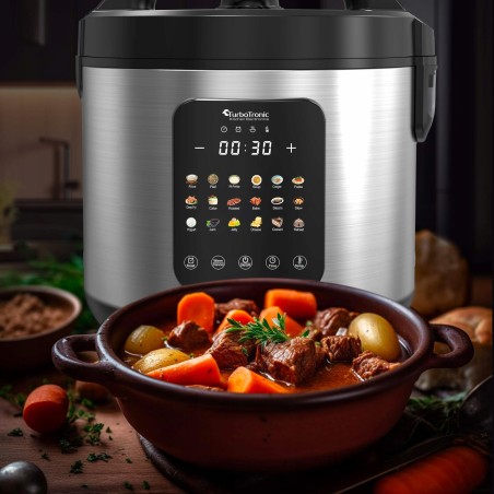 Multicooker parowar szybkowar TurboTronic kombiwar garnek elektryczny frytownica 5L 860W Srebrny