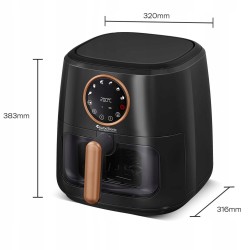 Frytkownica beztłuszczowa TurboTronic Air Fryer frytownica 7,6 L 1750W cyfrowa Czarna