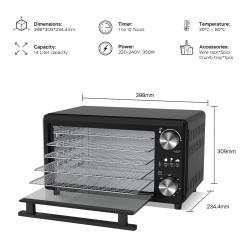 Suszarka do grzybów TurboTronic owoców dehydrator 350W 14L