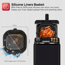 Pionowa frytkownica TurboTronic frytownica beztłuszczowa 2 kosze z okienkiem cyfrowa 11L 2460w Czarna TT-AF510D