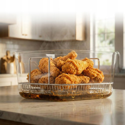 Frytownica beztłuszczowa 6L TurboTronic Air Fryer szklany kosz do smażenia 1600w Czarny TT-AFG6 BLACK