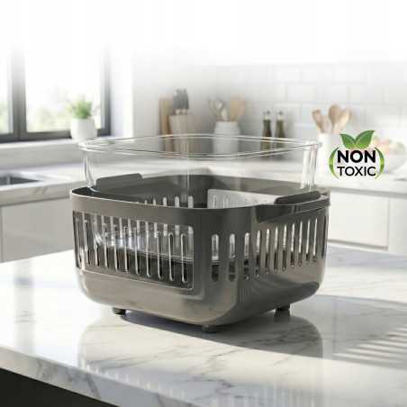 Frytownica beztłuszczowa 6L TurboTronic Air Fryer szklany kosz do smażenia 1600w Czarny TT-AFG6 BLACK