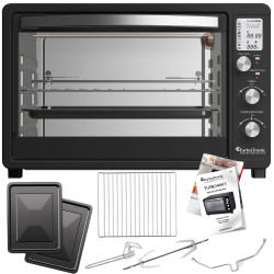 Piekarnik elektryczny TurboTronic termoobieg rożno grill cyfrowy wyświetlacz 45L 2000w Czarny TT-DEV45