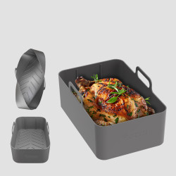 Frytownica beztłuszczowa 9L TurboTronic AIR Fryer 2x4.5L dwie komory metalowe wnętrze 2200w Czarna TT-DAF8