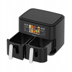 Frytownica beztłuszczowa 9L TurboTronic AIR Fryer 2x4.5L dwie komory metalowe wnętrze 2200w Czarna TT-DAF8
