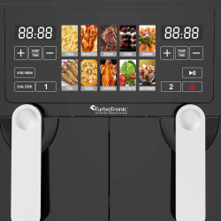 Frytownica beztłuszczowa 9L TurboTronic AIR Fryer 2x4.5L dwie komory metalowe wnętrze 2200w Czarna TT-DAF8