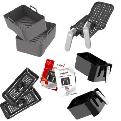 Frytownica beztłuszczowa 9L TurboTronic AIR Fryer 2x4.5L dwie komory metalowe wnętrze 2200w Czarna TT-DAF8