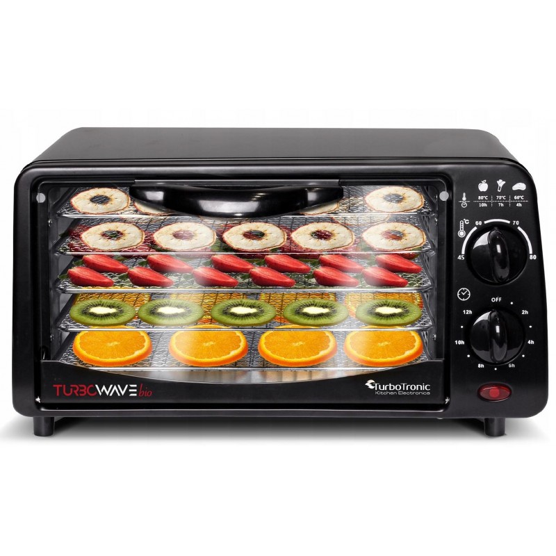 Suszarka do grzybów warzyw owoców TurboTronic DEHYDRATOR 350W poj. 9L Czarny TT-FD9