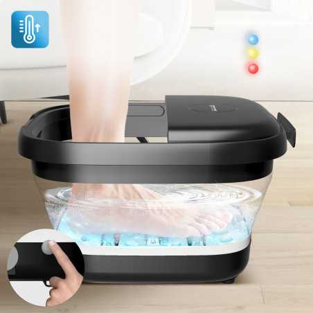 Wodny masażer do stóp z podgrzewaniem TurboTronic bąbelkami hydromasaż składany 41-45°c 500w ST-FBM10