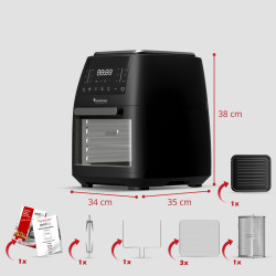 Piekarnik frytownica beztłuszczowa TurboTronic frytkownica rożen grill 12L 2000w Czarna TT-AF260