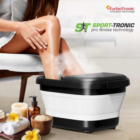 Wodny masażer do stóp z podgrzewaniem TurboTronic bąbelkami hydromasaż składany 41-45°c 500w ST-FBM10