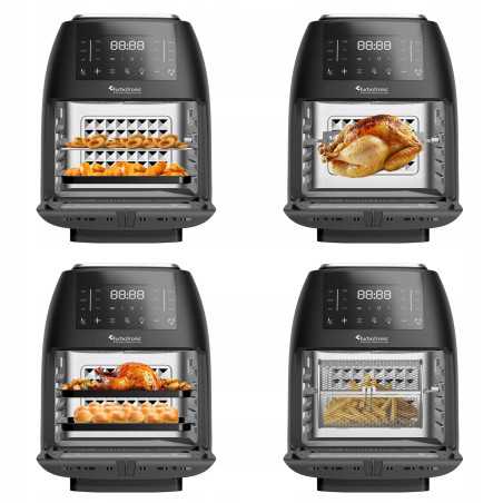 Piekarnik frytownica beztłuszczowa TurboTronic frytkownica rożen grill 12L 2000w Czarna TT-AF260