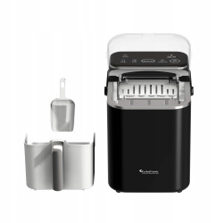 Kostkarka do lodu TurboTronic maszyna do kostek 12kg/24h 6-7min/cykl 1,5L 2 rozmiary ICE Frappe 110W Czarna TT-ICM2