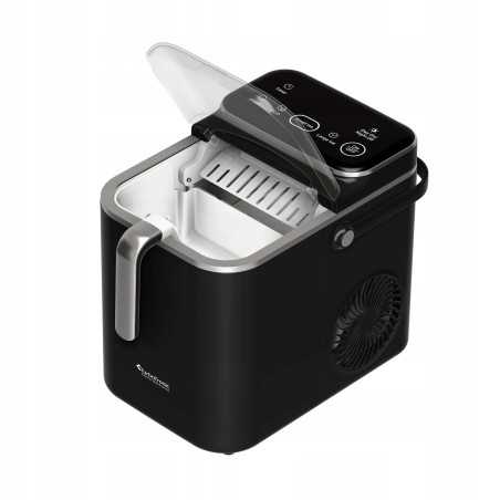 Kostkarka do lodu TurboTronic maszyna do kostek 12kg/24h 6-7min/cykl 1,5L 2 rozmiary ICE Frappe 110W Czarna TT-ICM2