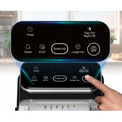 Kostkarka do lodu TurboTronic maszyna do kostek 12kg/24h 6-7min/cykl 1,5L 2 rozmiary ICE Frappe 110W Czarna TT-ICM2