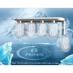 Kostkarka do lodu TurboTronic maszyna do kostek 12kg/24h 6-7min/cykl 1,5L 2 rozmiary ICE Frappe 110W Czarna TT-ICM2