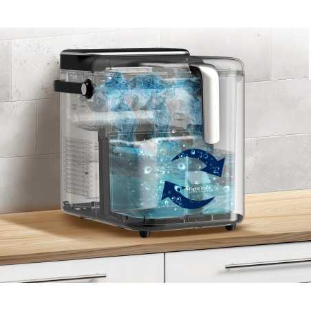 Kostkarka do lodu TurboTronic maszyna do kostek 12kg/24h 6-7min/cykl 1,5L 2 rozmiary ICE Frappe 110W Czarna TT-ICM2