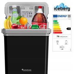 Przenośna lodówka turystyczna TurboTronic do auta z funkcją chłodzenia i grzania kemping 24L 12V lub 220V 40W-58W Czarna TT-EC24