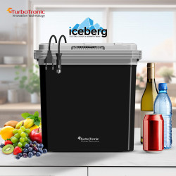 Przenośna lodówka turystyczna TurboTronic do auta z funkcją chłodzenia i grzania kemping 24L 12V lub 220V 40W-58W Czarna TT-EC24