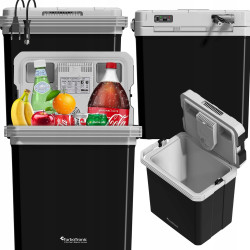 Przenośna lodówka turystyczna TurboTronic do auta z funkcją chłodzenia i grzania kemping 24L 12V lub 220V 40W-58W Czarna TT-EC24