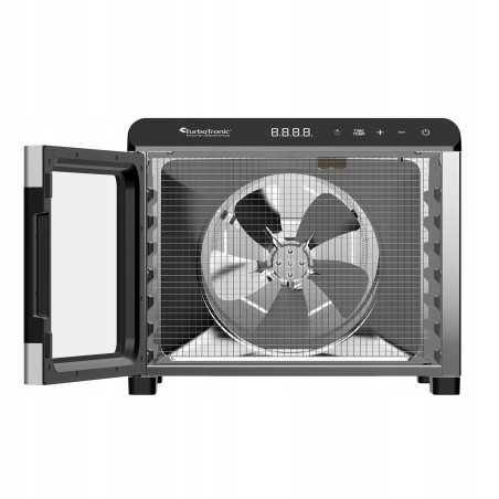 Suszarka spożywcza Pro TurboTronic do grzybów dehydrator temp. 35°c-75°c 7 poziomów timer nierdzewka 675W Srebrna TT-FD55