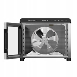Suszarka spożywcza Pro TurboTronic do grzybów dehydrator temp. 35°c-75°c 7 poziomów timer nierdzewka 675W Srebrna TT-FD55