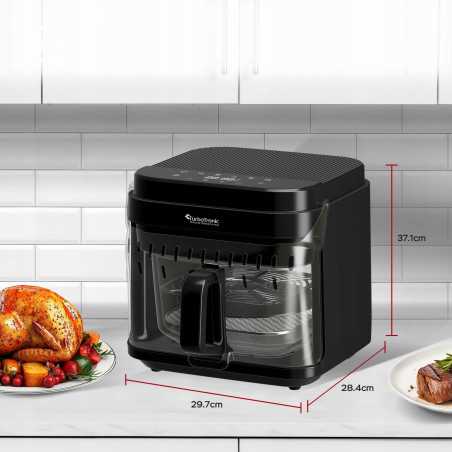 Frytownica beztłuszczowa 5,5L Air Fryer TurboTronic szklany kosz do smażenia 1200W Czarna TT-AFG5