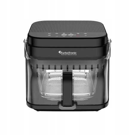 Frytownica beztłuszczowa 5,5L Air Fryer TurboTronic szklany kosz do smażenia 1200W Czarna TT-AFG5