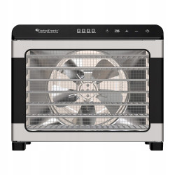 Suszarka spożywcza Pro TurboTronic do grzybów dehydrator temp. 35°c-75°c 7 poziomów timer nierdzewka 675W Srebrna TT-FD55