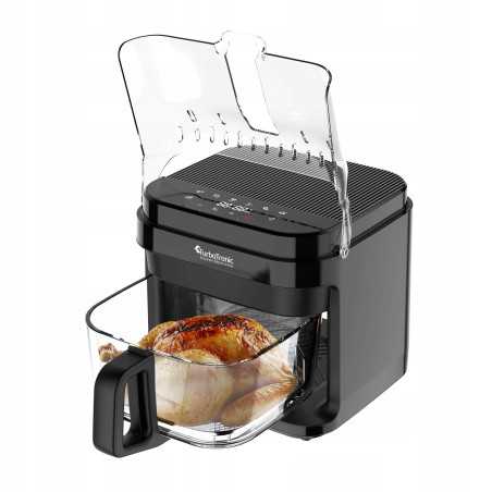 Frytownica beztłuszczowa 5,5L Air Fryer TurboTronic szklany kosz do smażenia 1200W Czarna TT-AFG5