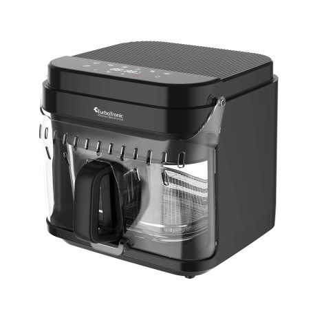 Frytownica beztłuszczowa 5,5L Air Fryer TurboTronic szklany kosz do smażenia 1200W Czarna TT-AFG5