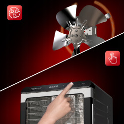 Suszarka spożywcza Pro TurboTronic do grzybów dehydrator temp. 35°c-75°c 7 poziomów timer nierdzewka 675W Srebrna TT-FD55
